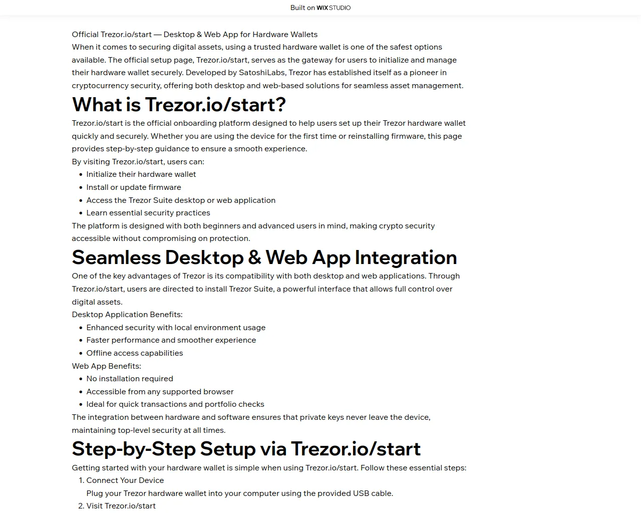 Screenshot of iostart-homebpage.wixstudio.com