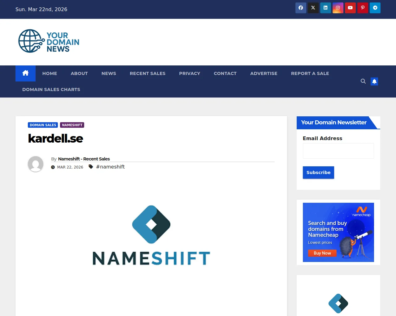Screenshot of yourdomainnews.com