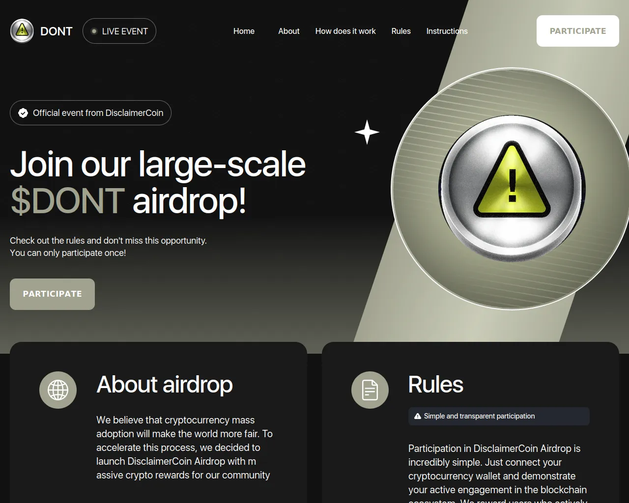 Screenshot of disclaimercoin.top
