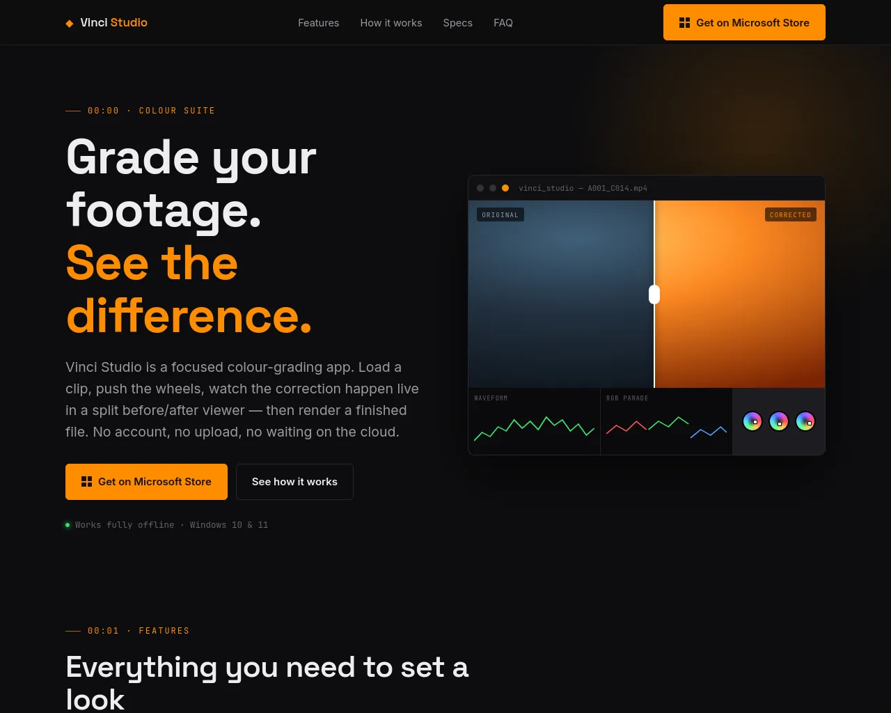 Screenshot of vinci-studio.app
