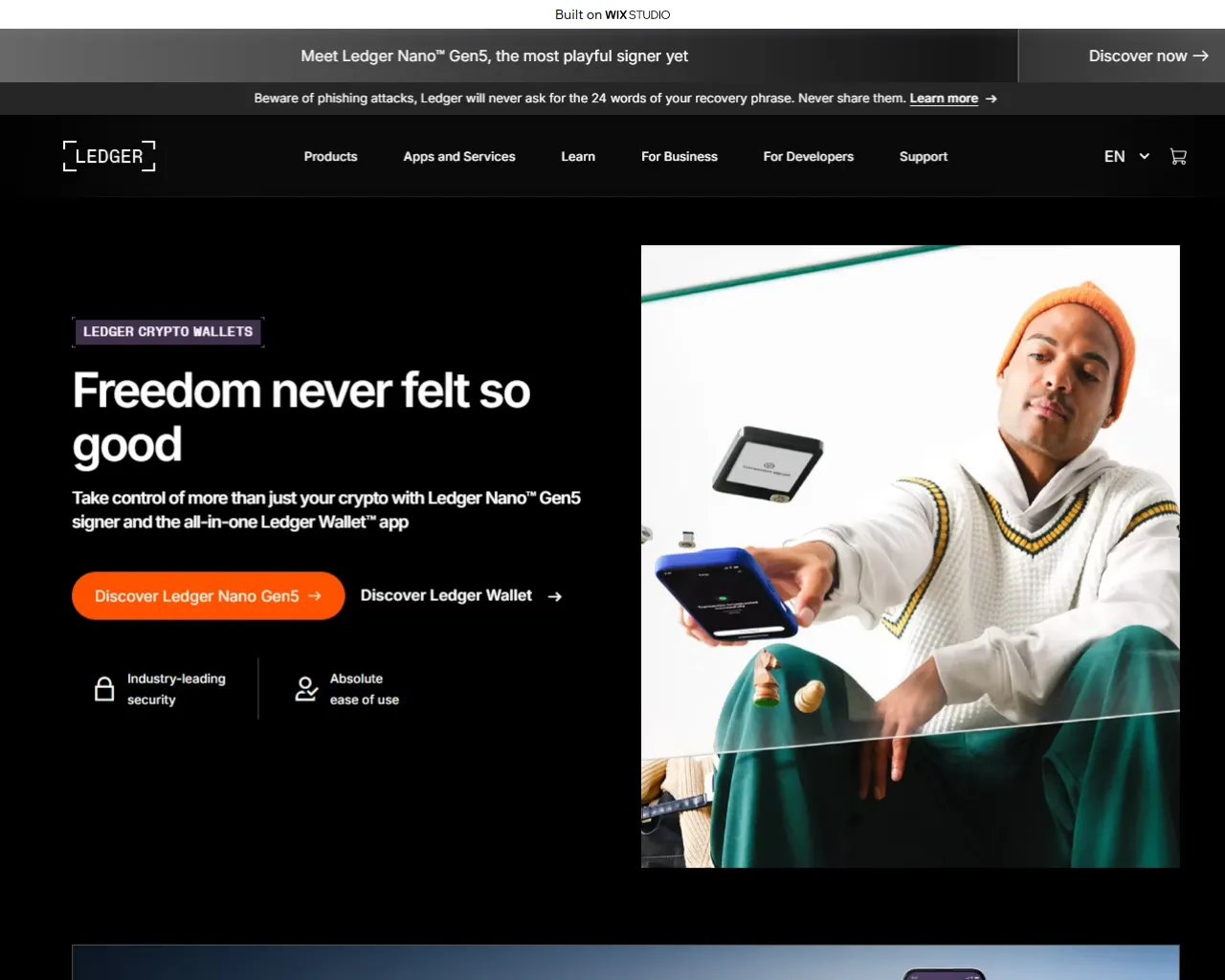 Screenshot of desktop-us-en.wixstudio.com