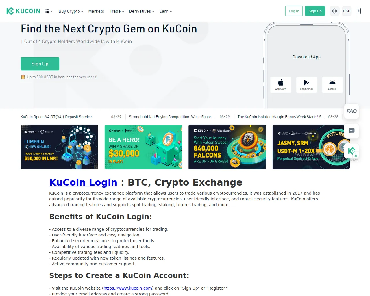 Screenshot of kuocoinlogin.webflow.io
