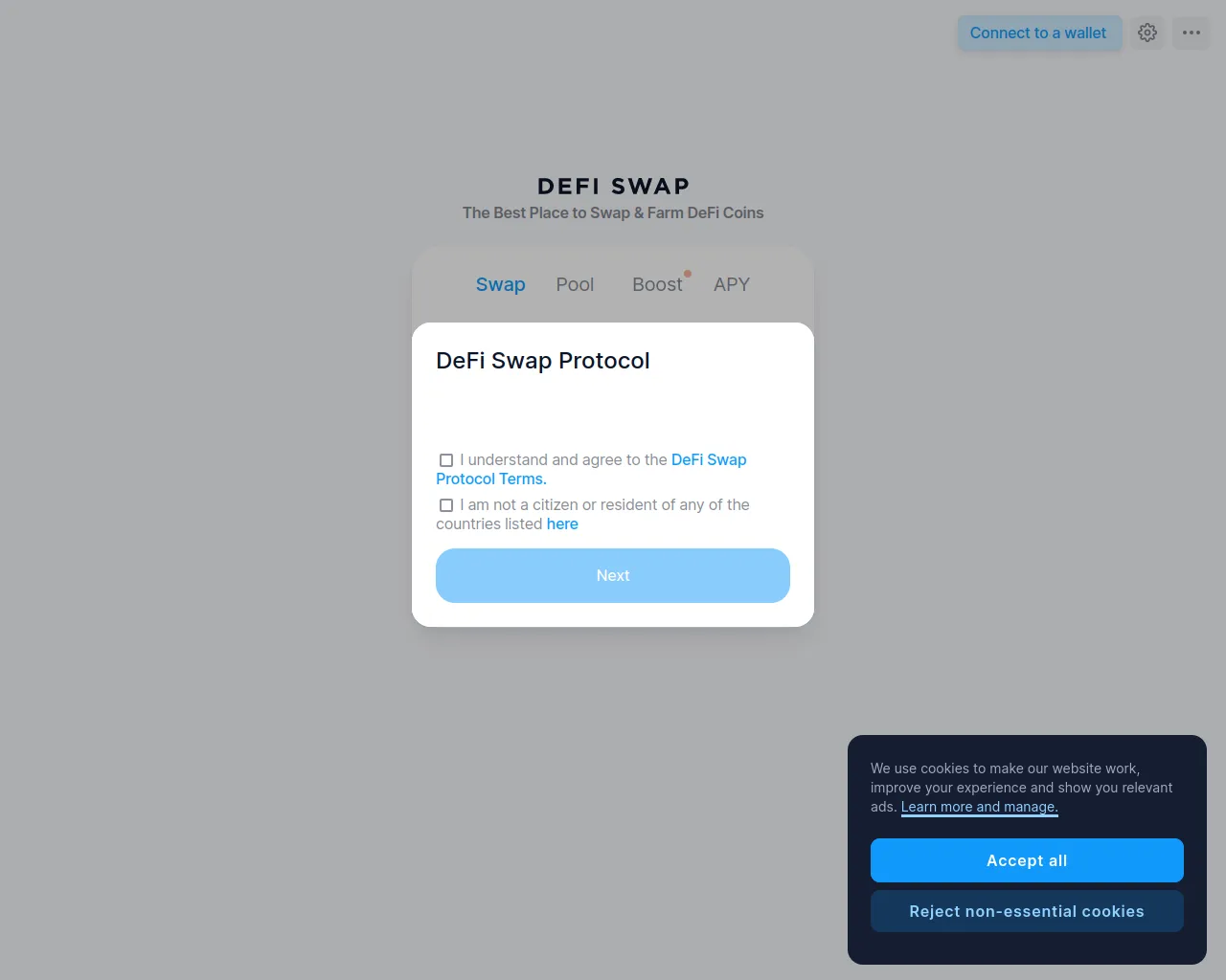 Screenshot of defi-swap.org