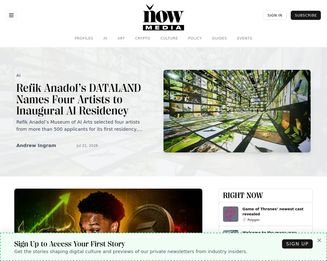 Screenshot of nowmedia.studio