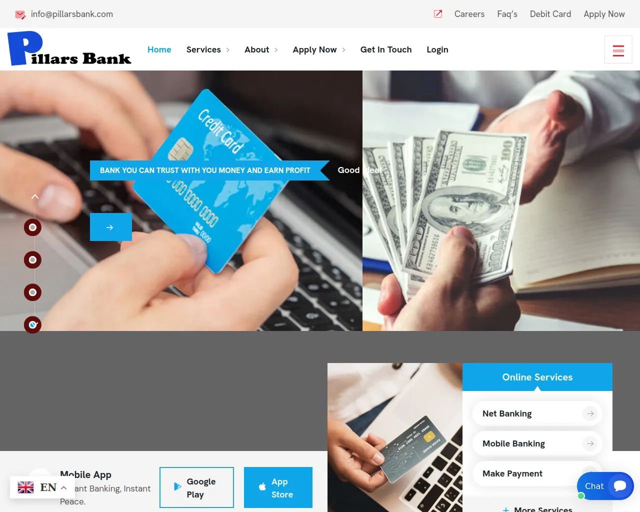 Screenshot of pillarsbank.com