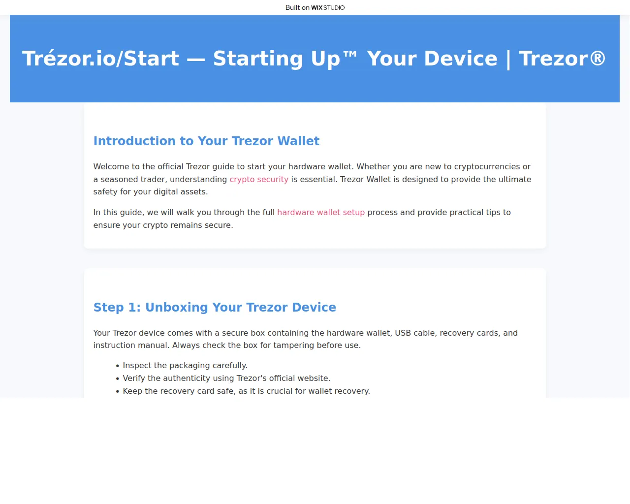 Screenshot of iostarts-apps.wixstudio.com