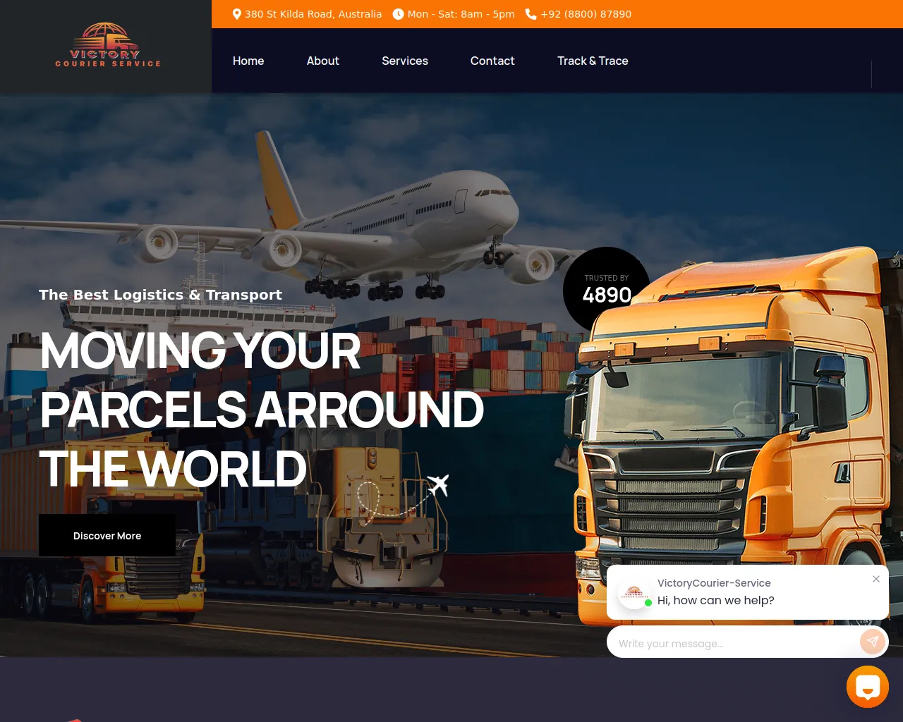 Screenshot of victorycourierservice.com