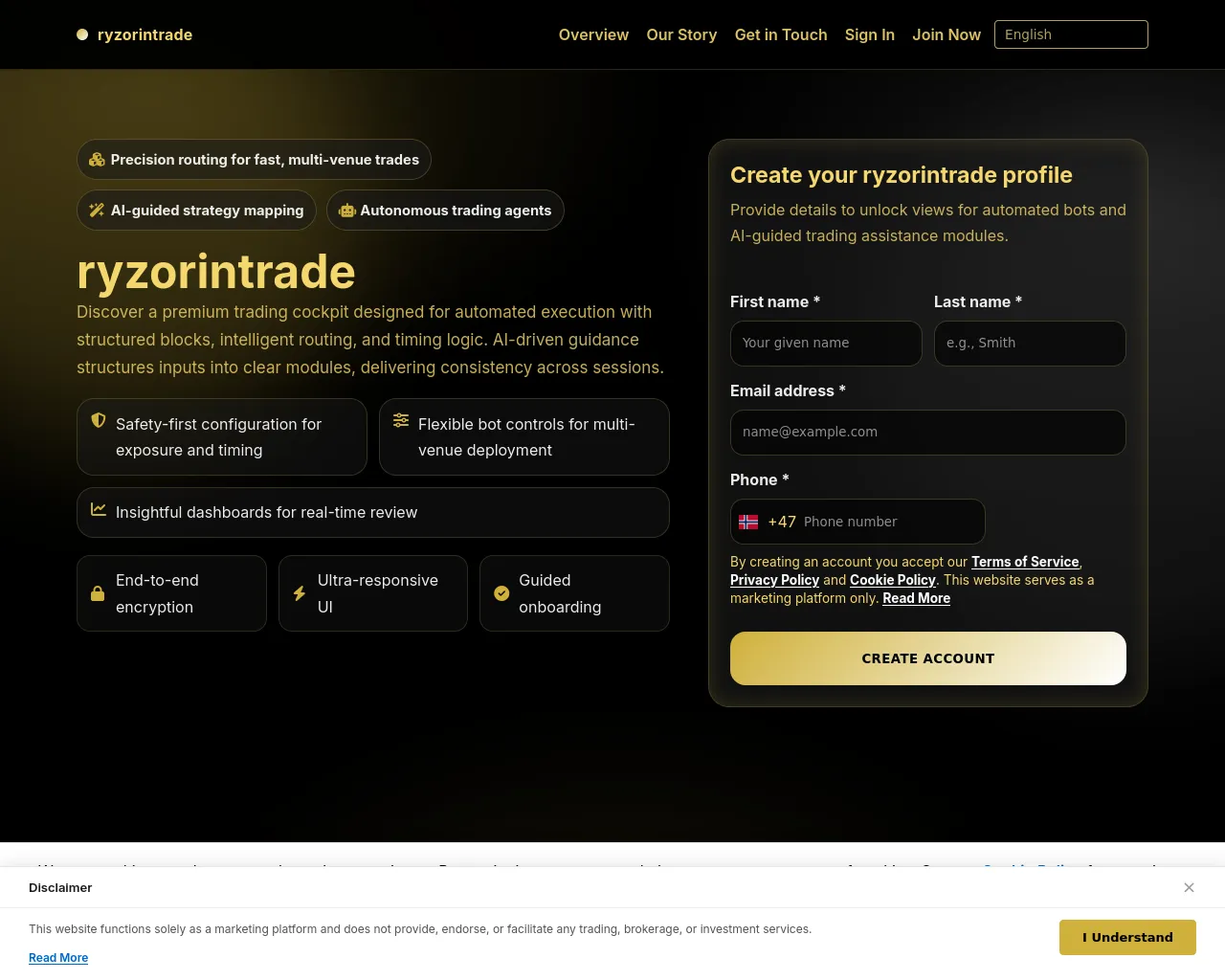 Screenshot of ryzorintrade-apptech.com