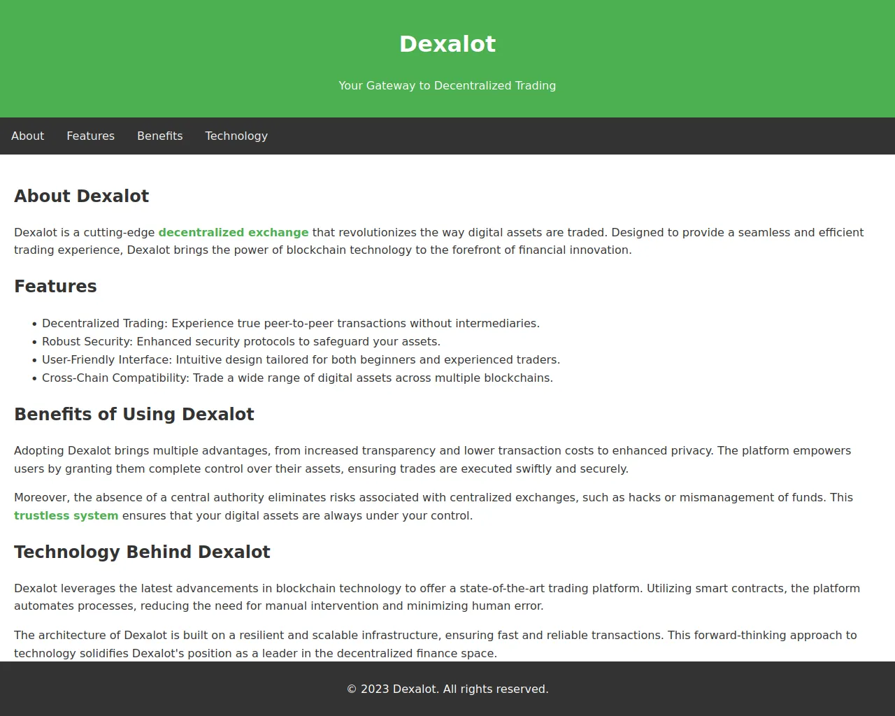 Screenshot of dexalotapp.live