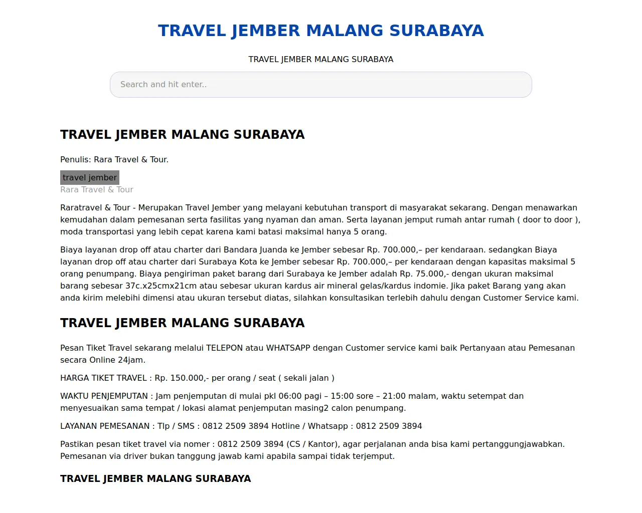 Screenshot of raratravel.pages.dev
