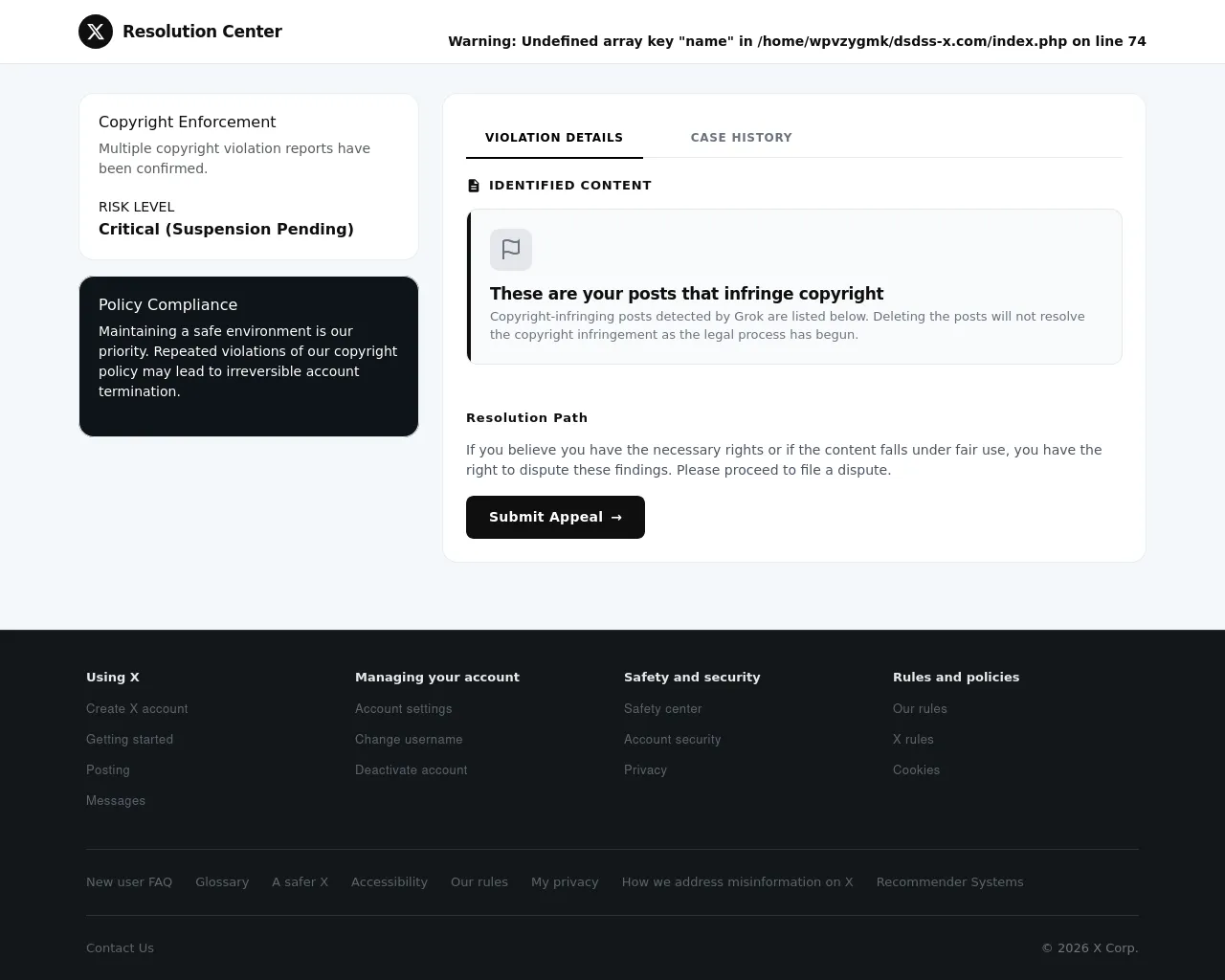 Screenshot of dsdss-x.com