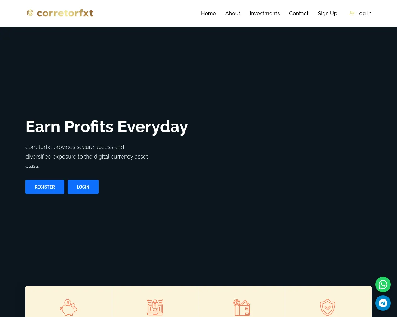 Screenshot of corretorfxt.com