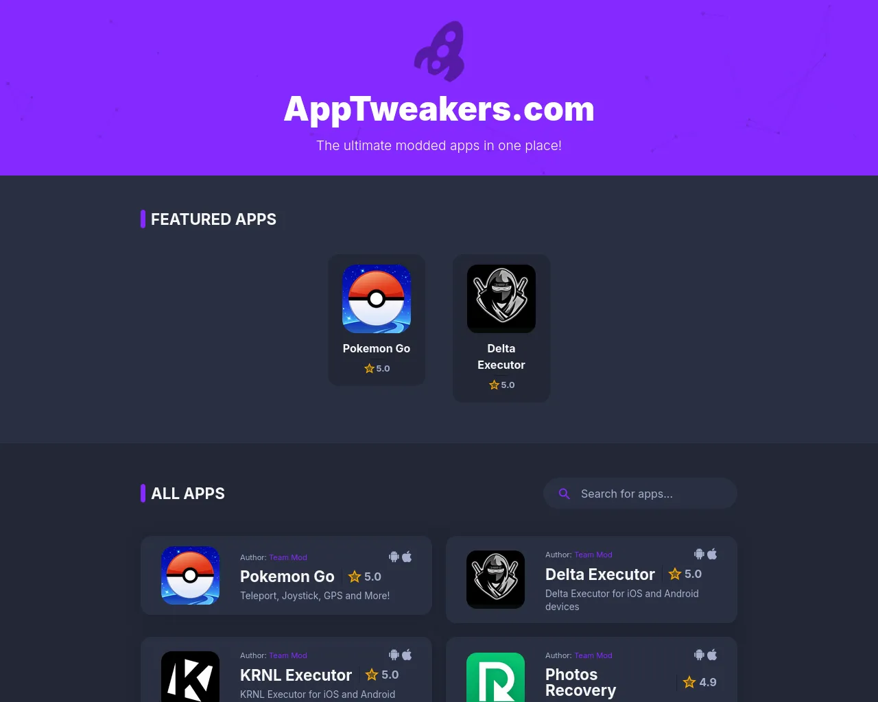 Screenshot of apptweakers.com