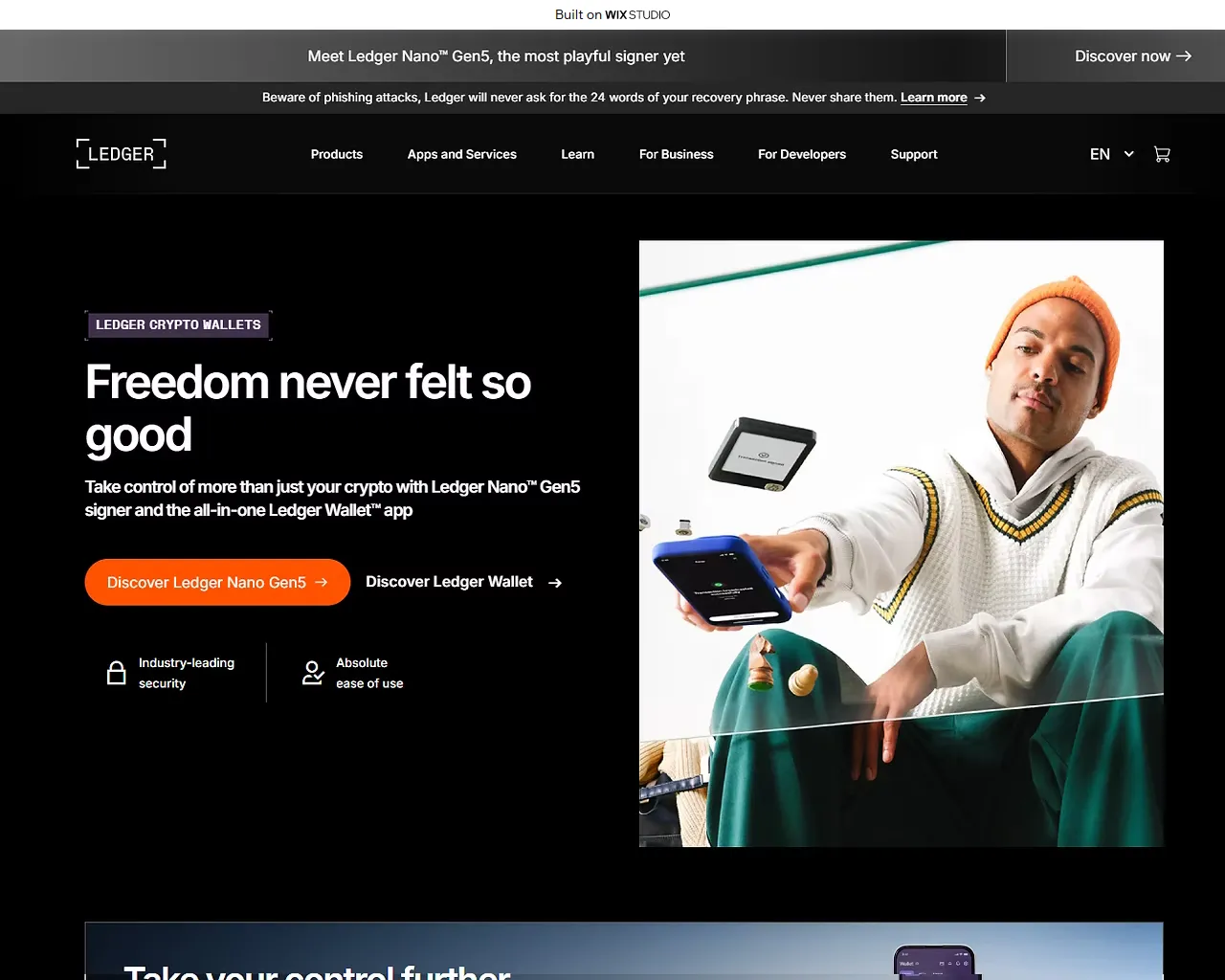 Screenshot of en-ldgerdesktop.wixstudio.com