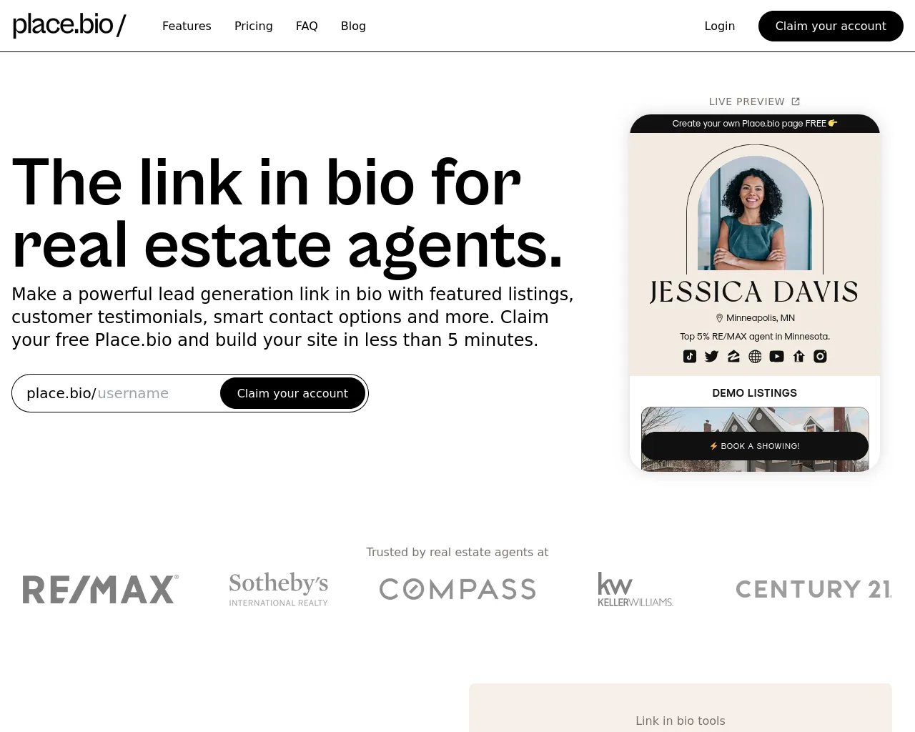Screenshot of place.bio