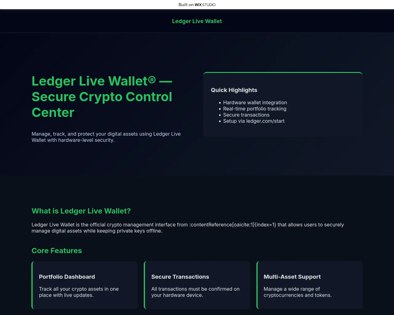 Screenshot of setup-ledgre.wixstudio.com