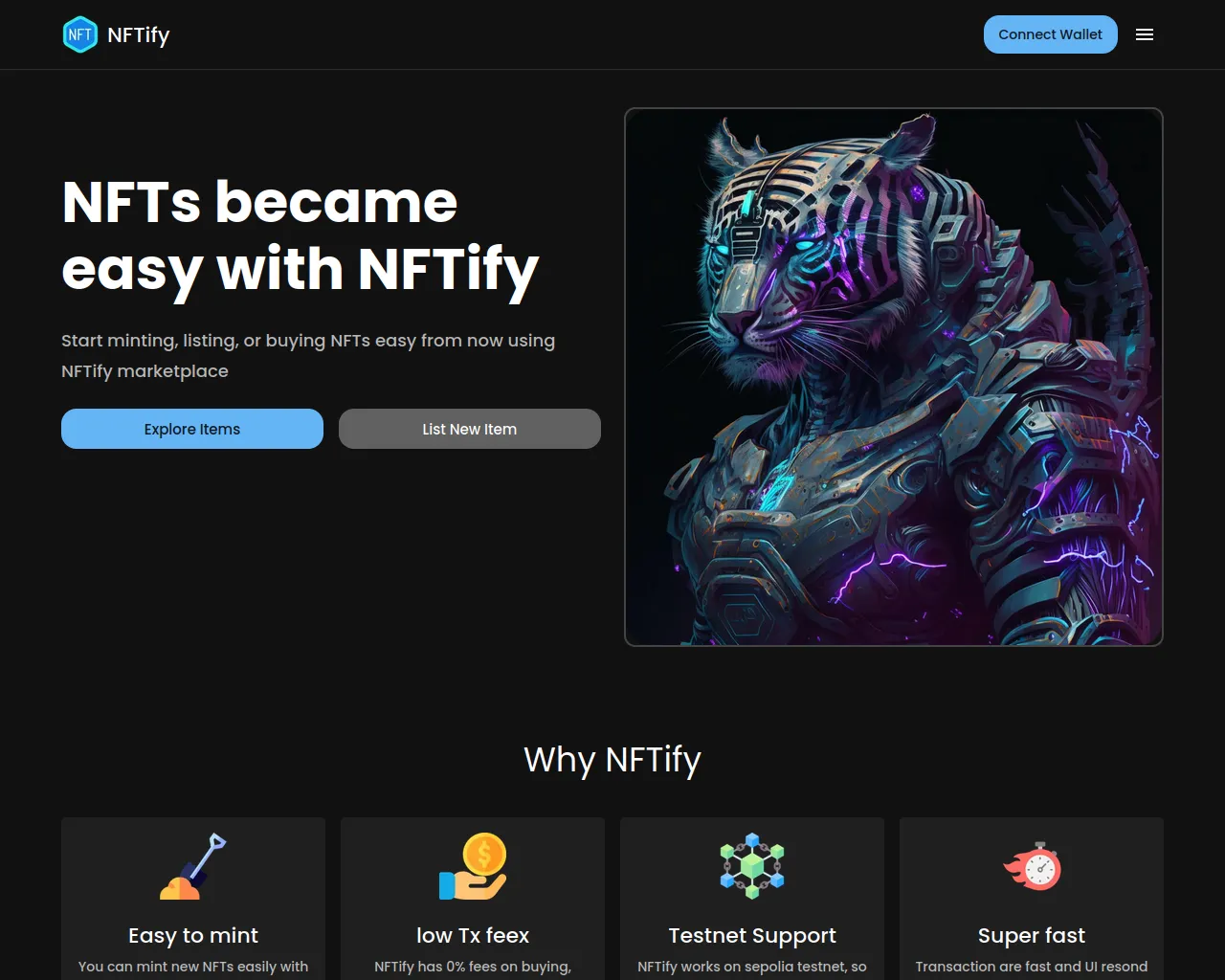 Screenshot of nftify-interface.vercel.app