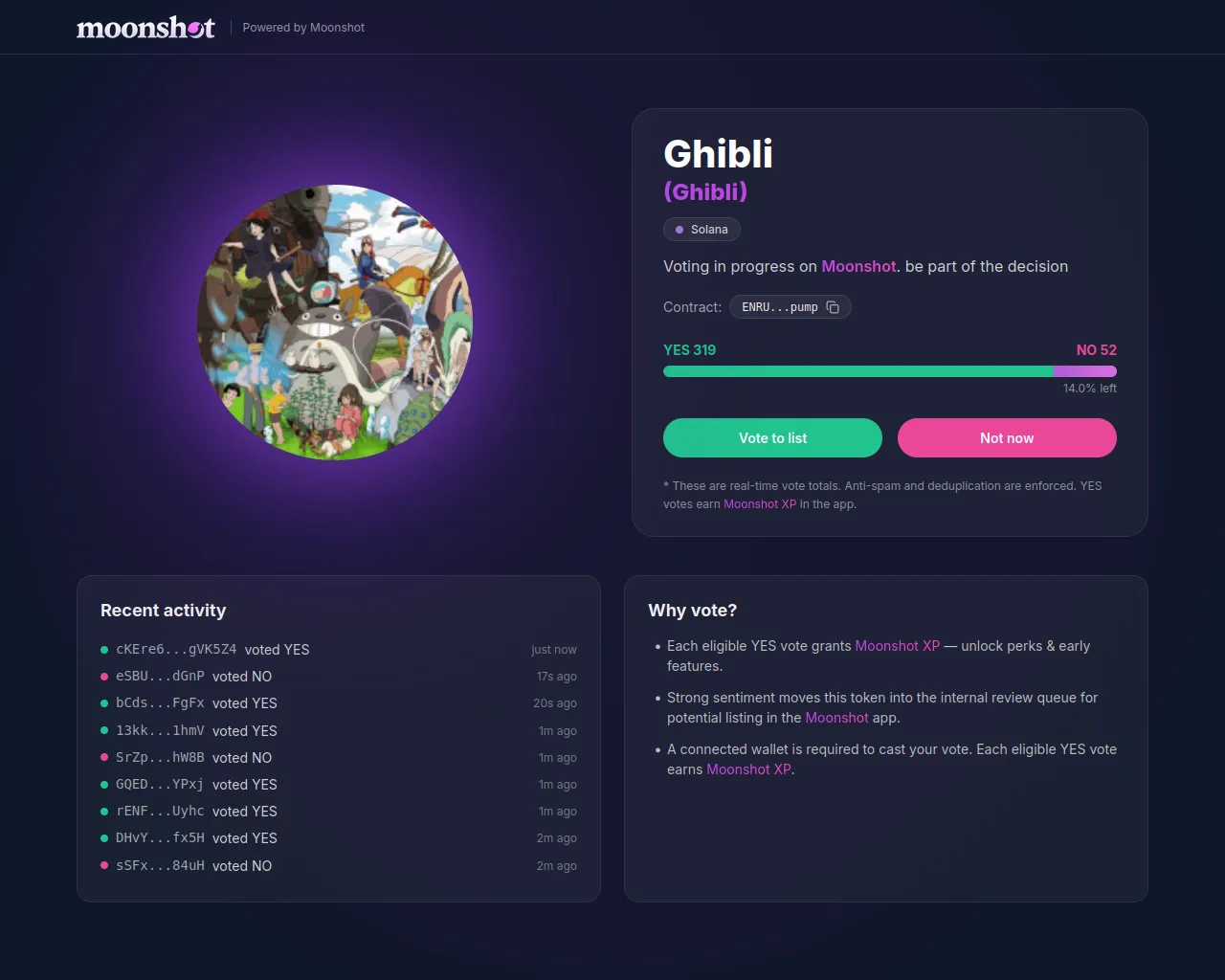 Screenshot of moonshot-listed.app