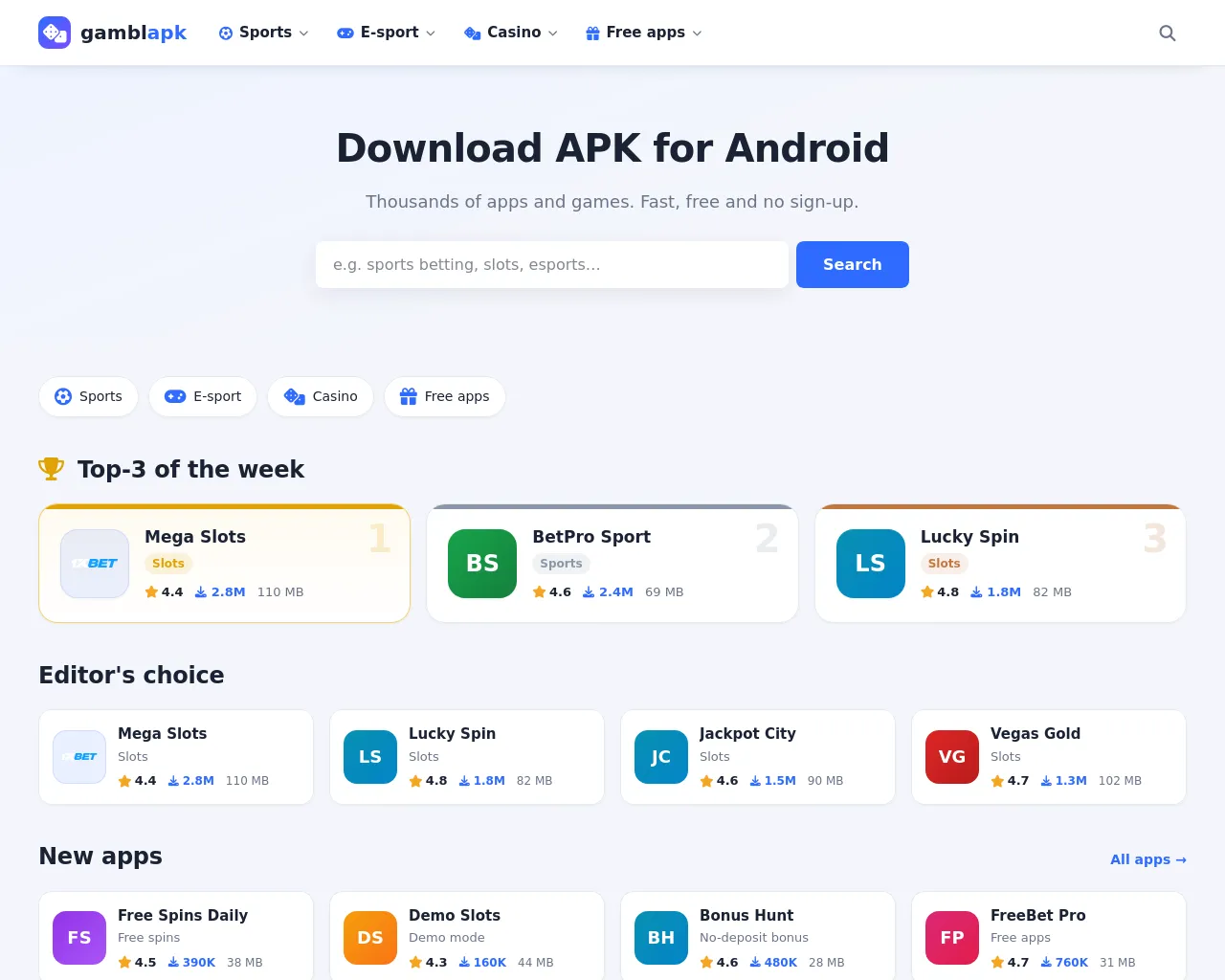 Screenshot of gamblingapkhub.com
