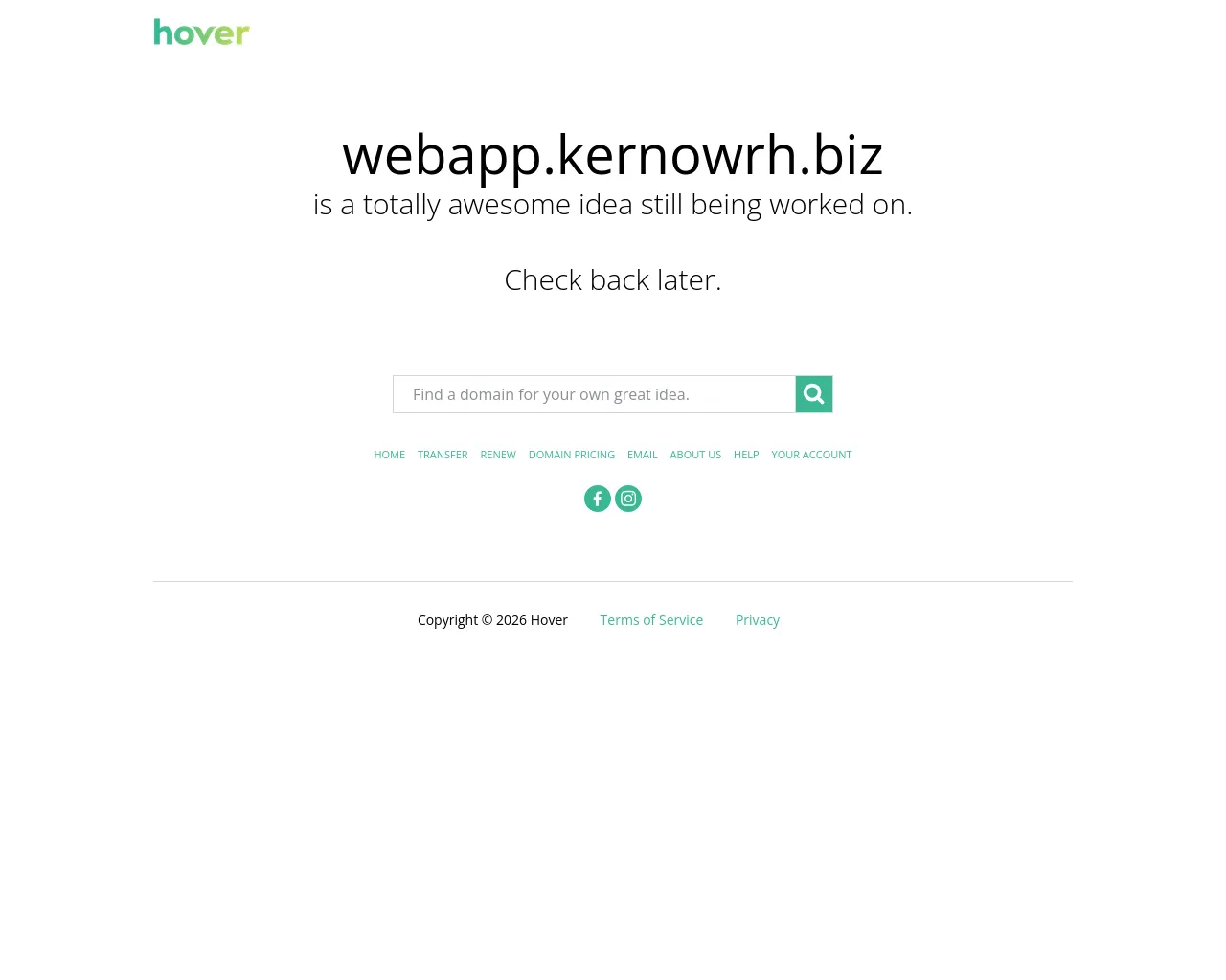 Screenshot of webapp.kernowrh.biz