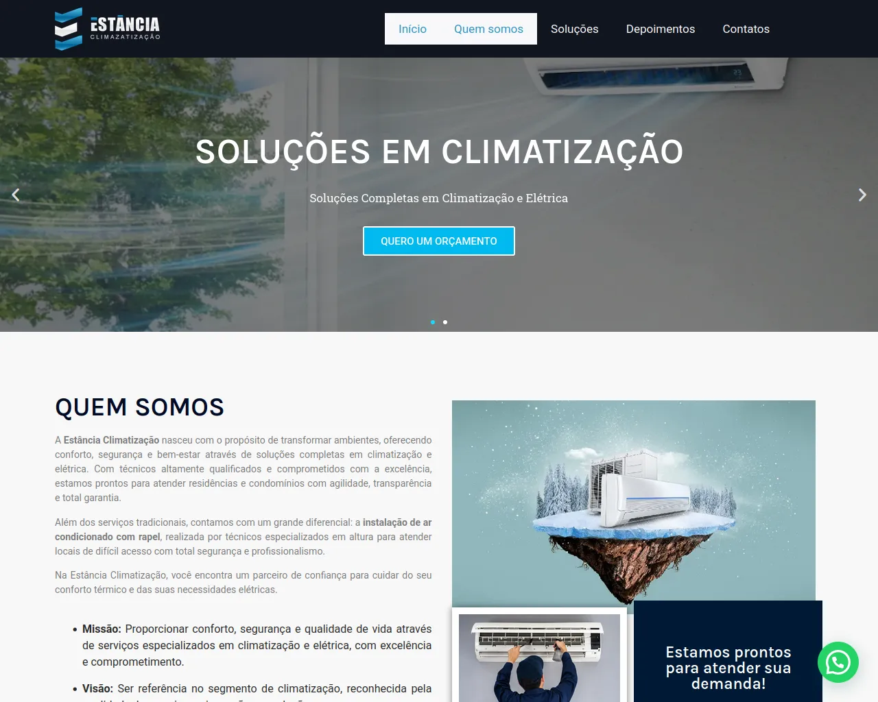 Screenshot of estanciarefrigeracao.com.br