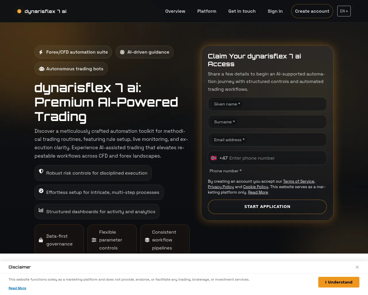 Screenshot of dynarisflex-7-ai.com