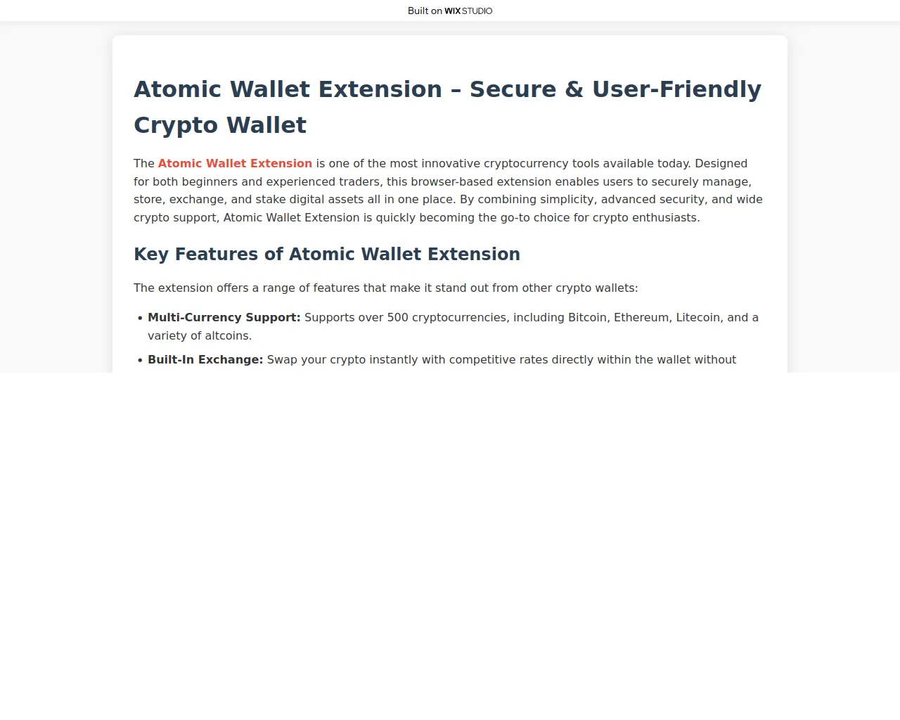 Screenshot of my-atomicc-io.wixstudio.com