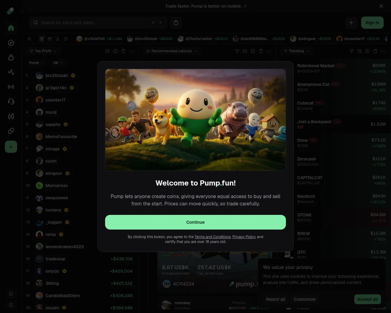 Screenshot of pumpae.lol