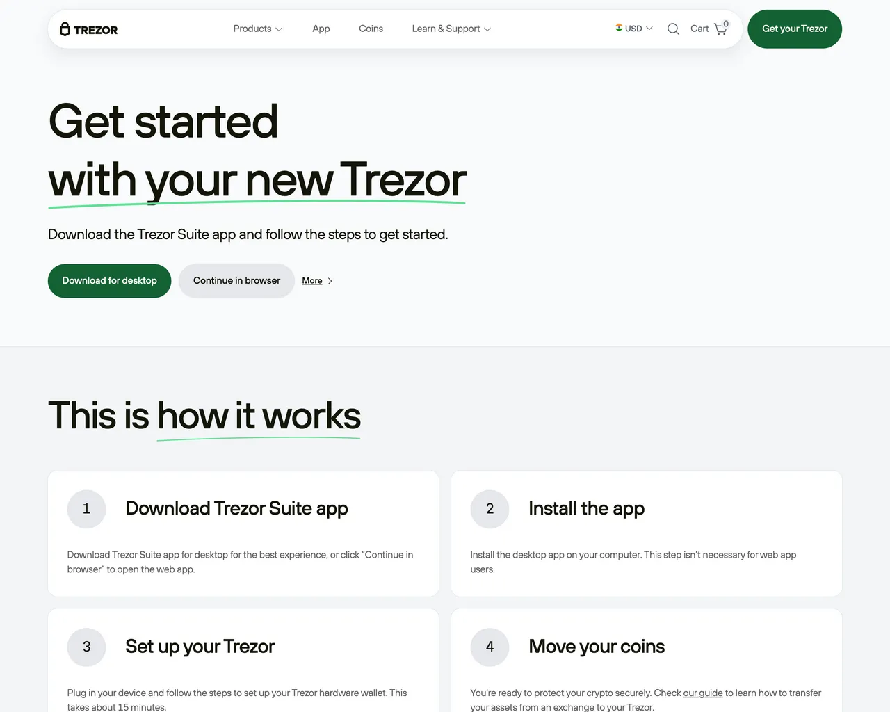Screenshot of trezosuite.vercel.app