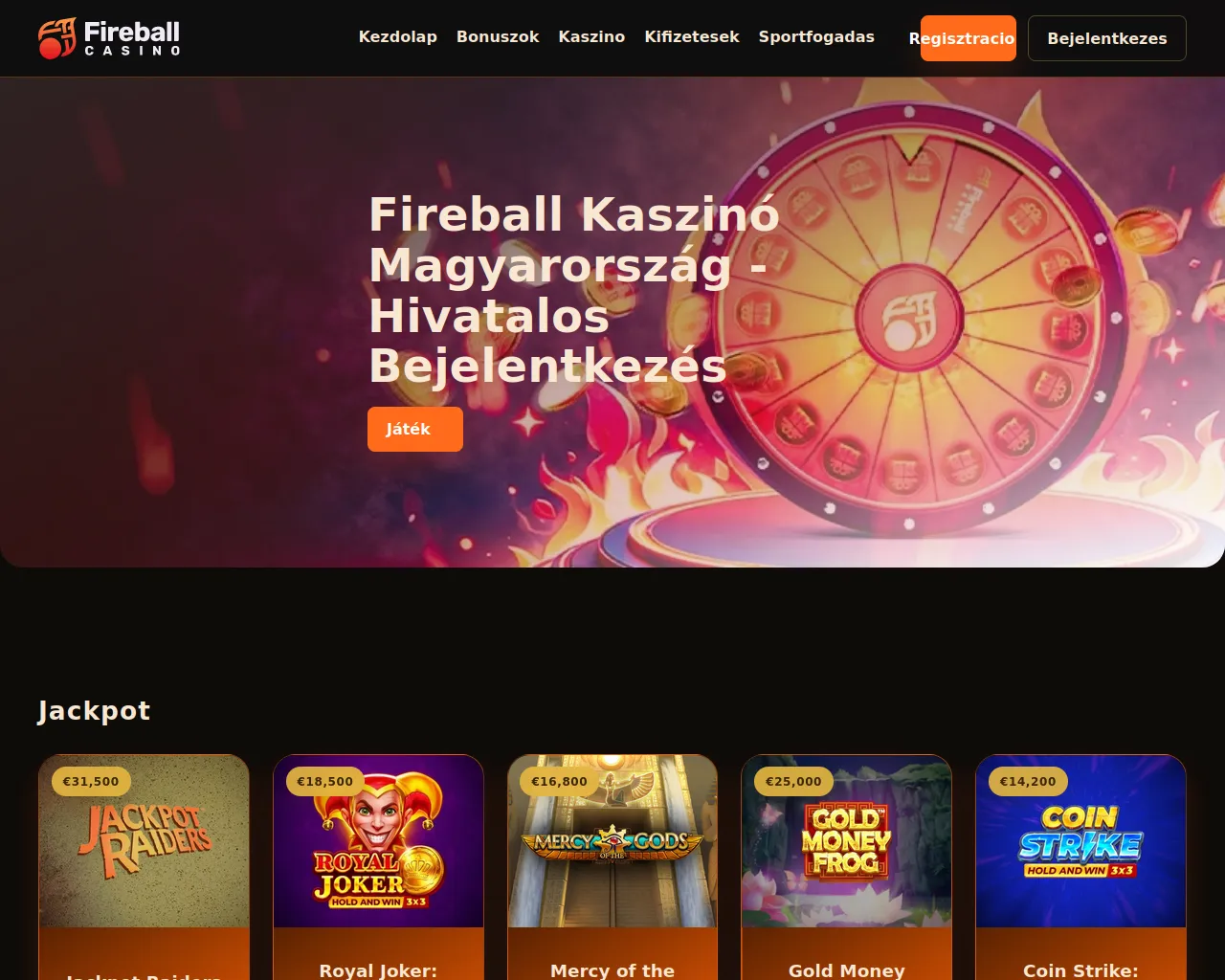 Screenshot of fireball-hu.com