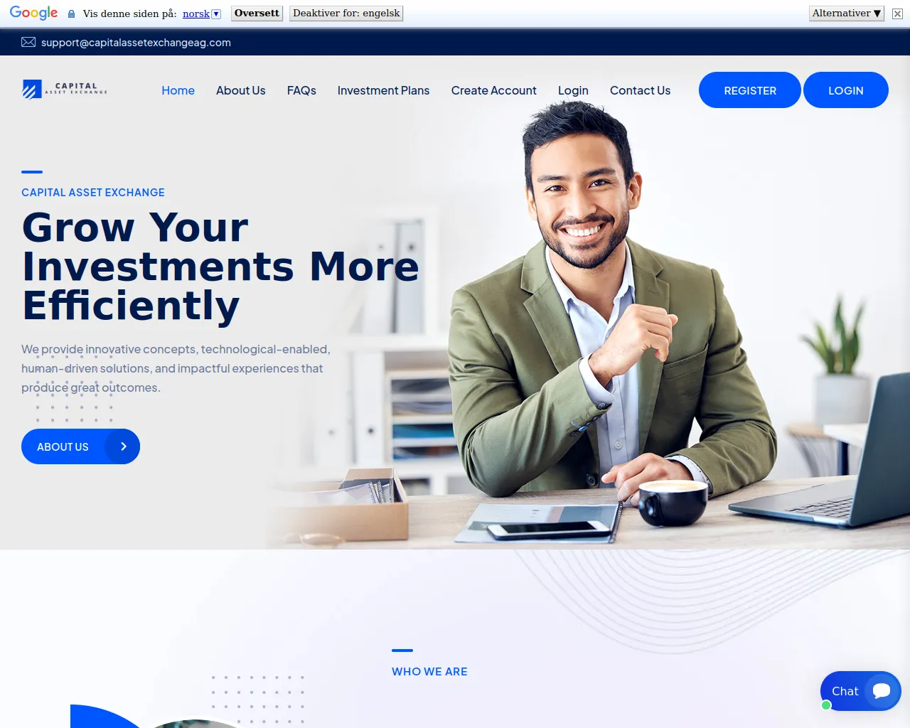 Screenshot of capitalassetexchangeag.com