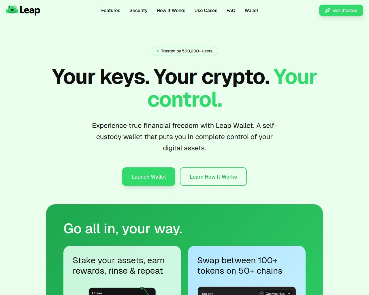 Screenshot of leap-wallet.com