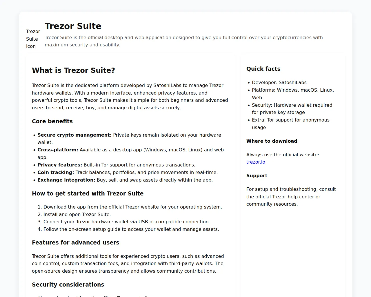 Screenshot of trezorsuite-docs.vercel.app