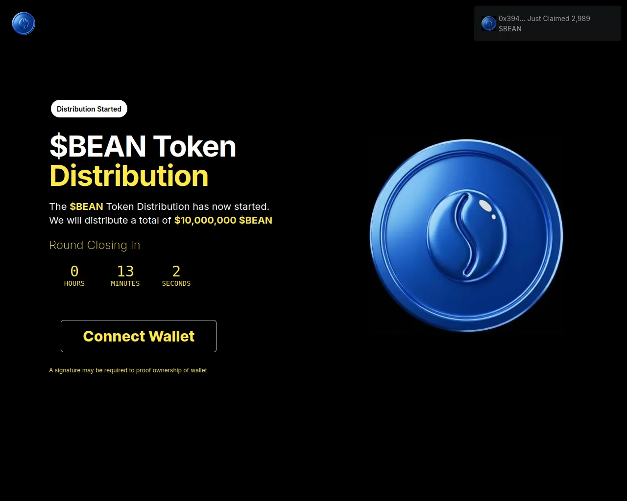 Screenshot of bean-rewards.xyz