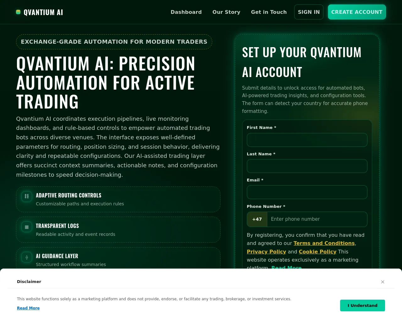Screenshot of qvantiumai.pro