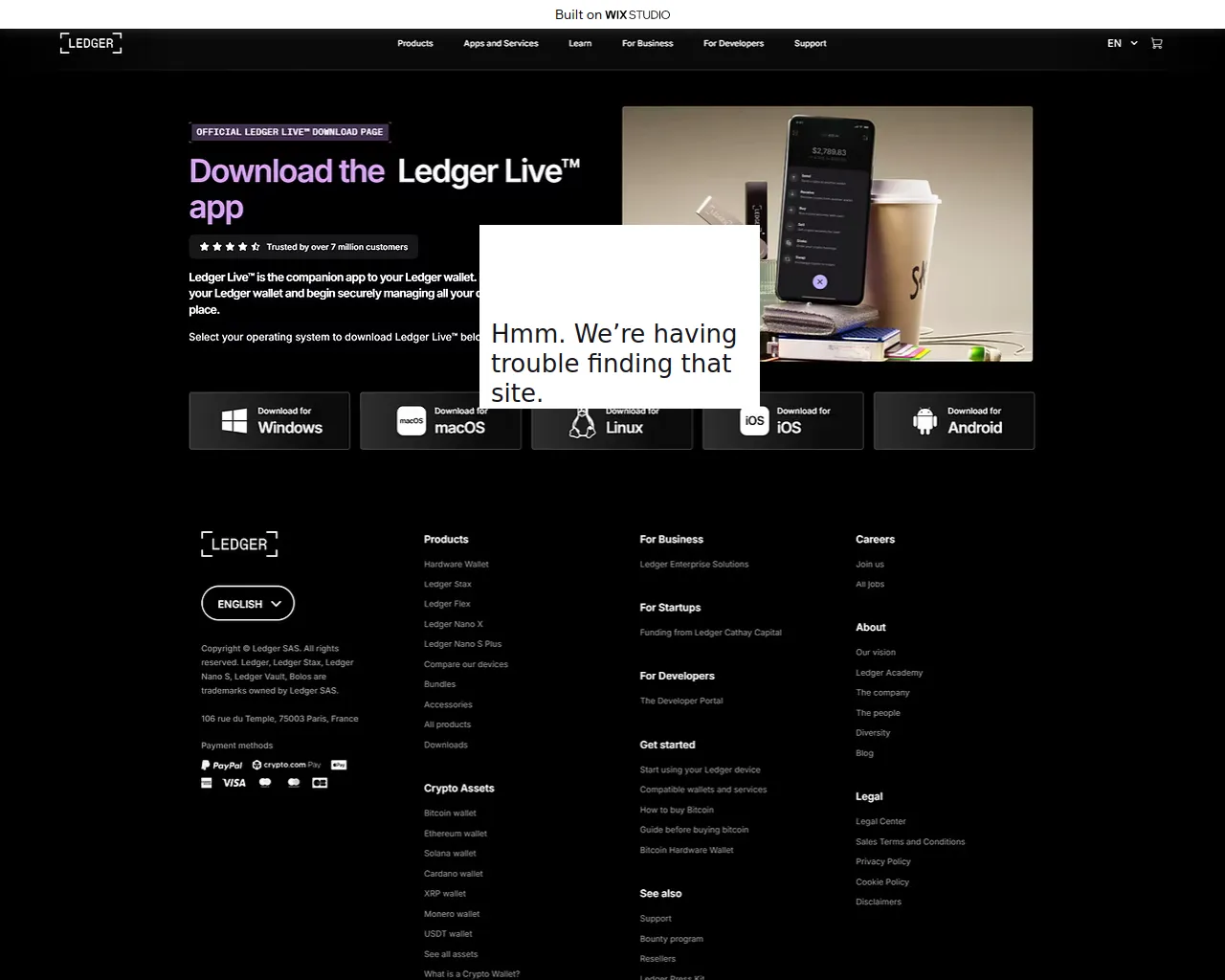 Screenshot of en-us-desktoplive.wixstudio.com