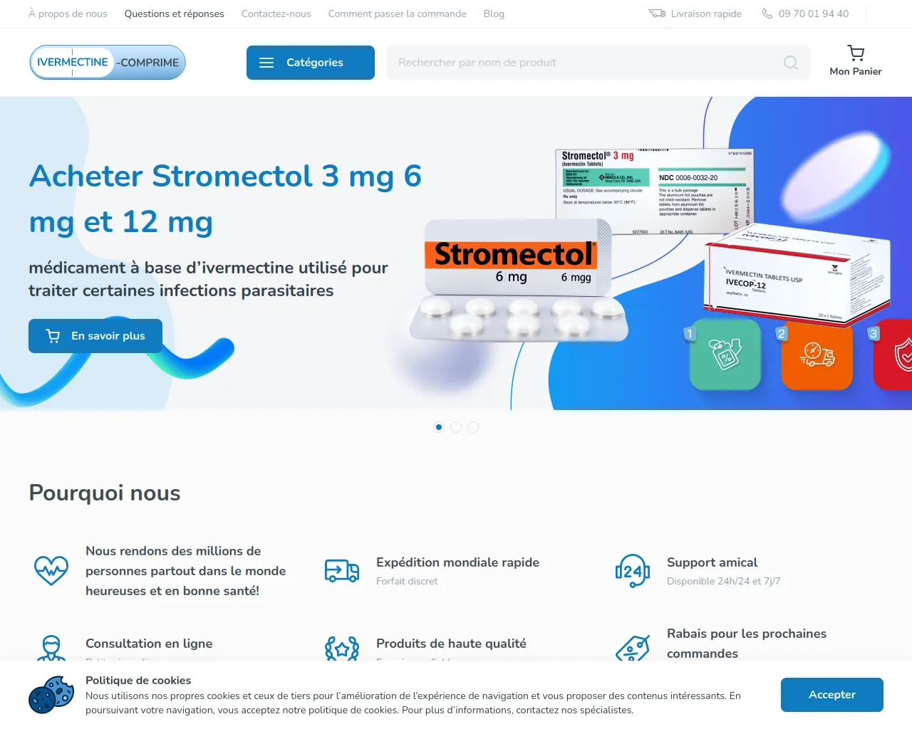 Screenshot of ivermectine-comprime.com