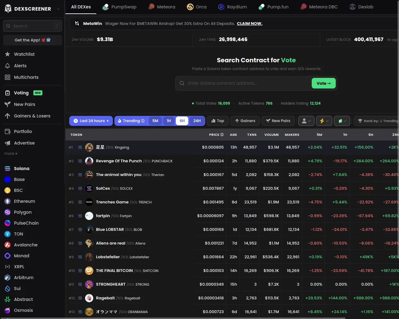 Screenshot of vote-dexscreener.site