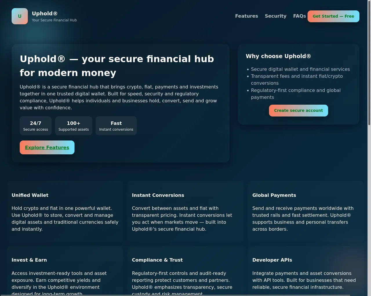 Screenshot of uphold-en-log-in.pages.dev
