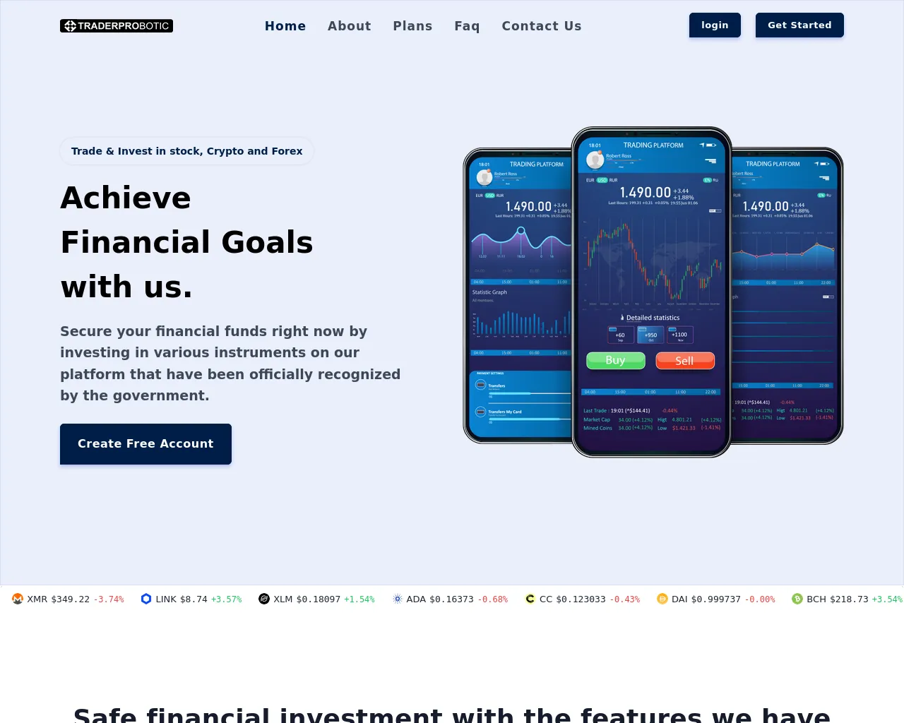 Screenshot of traderprobotic.com