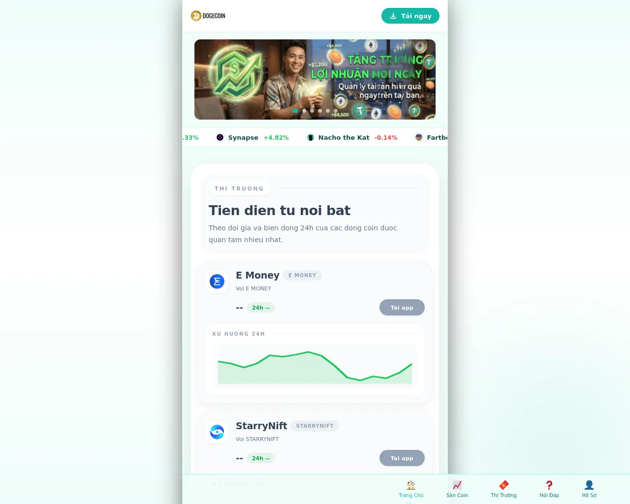 Screenshot of dogecoinprice.net