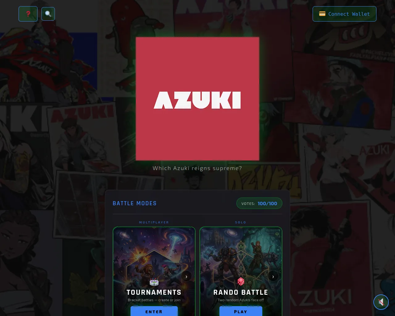 Screenshot of azuki.pfpwars.com