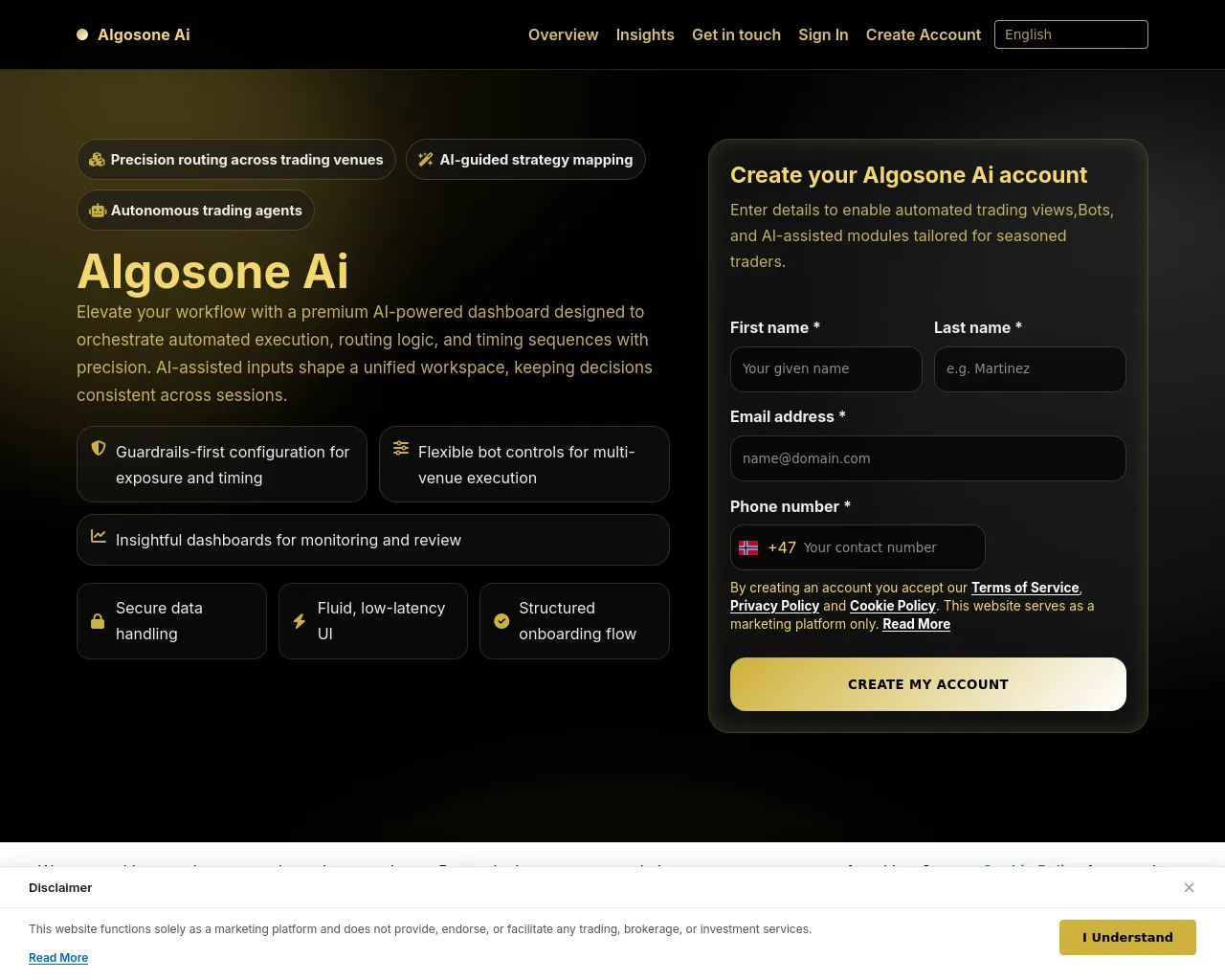 Screenshot of algosoneaisolution.com