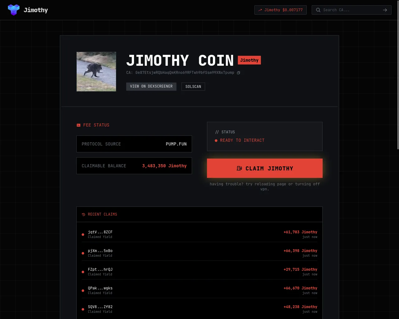 Screenshot of jimothy-portal.com