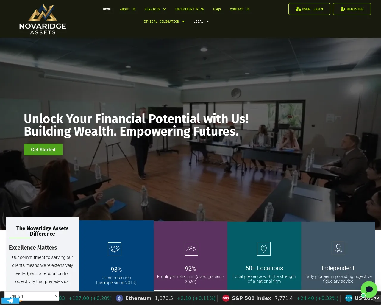 Screenshot of novaridgeassets.com