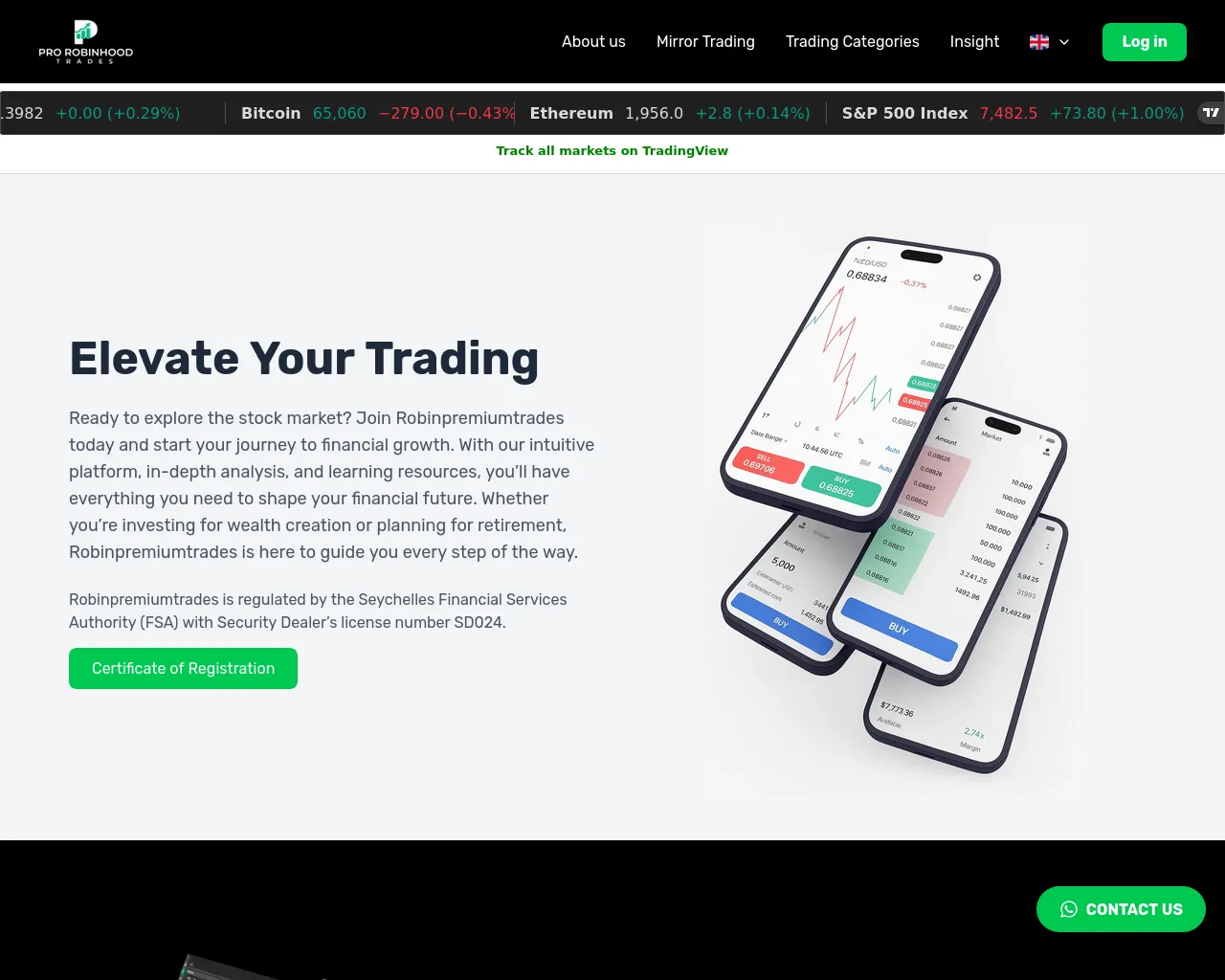 Screenshot of robinpremiumtrades.com