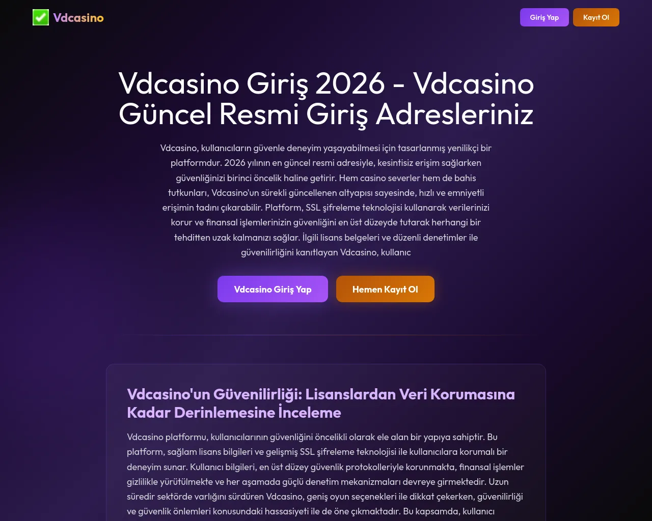 Screenshot of vdcasino-yeni-erisimler.icu