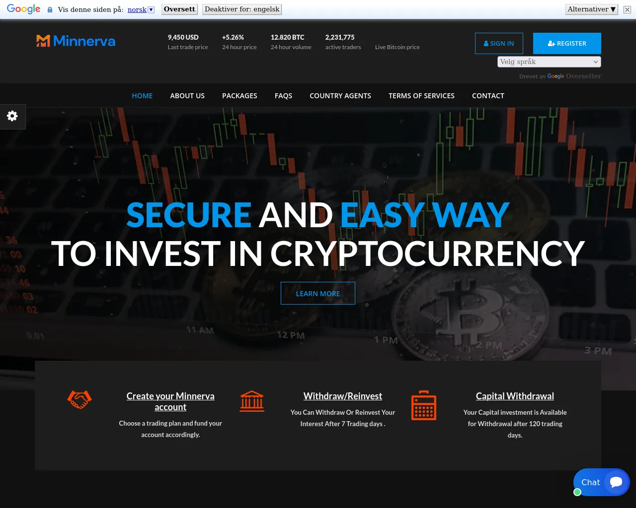 Screenshot of minnerva.net