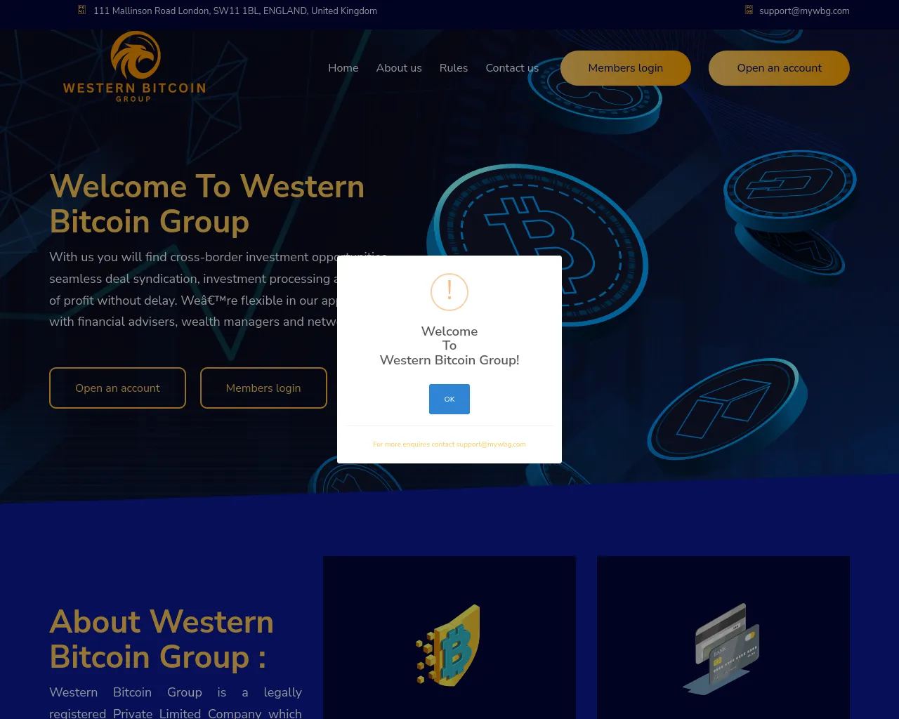 Screenshot of mywbg.com