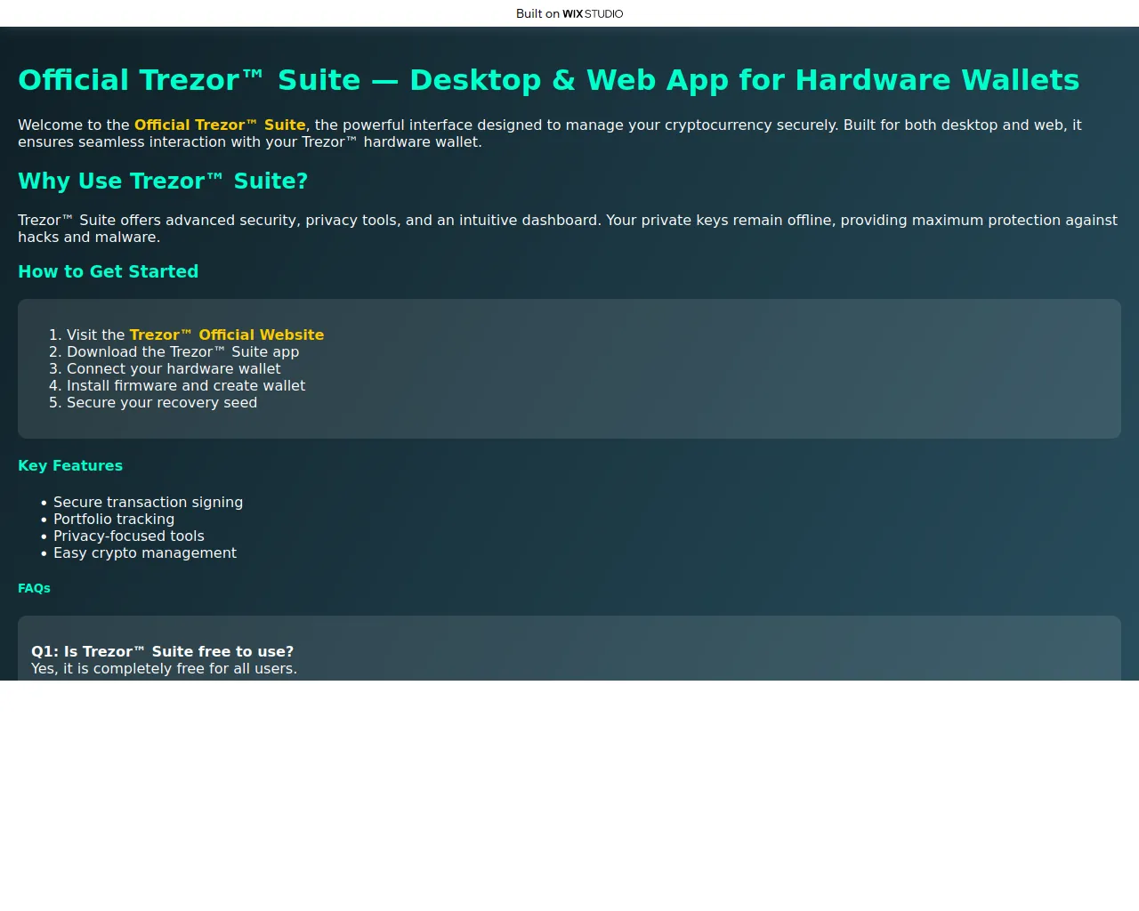 Screenshot of treezsute.wixstudio.com
